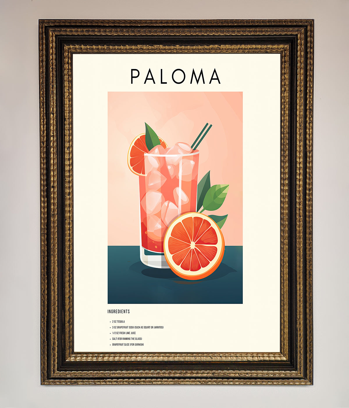 Paloma Cocktail Framed Poster print