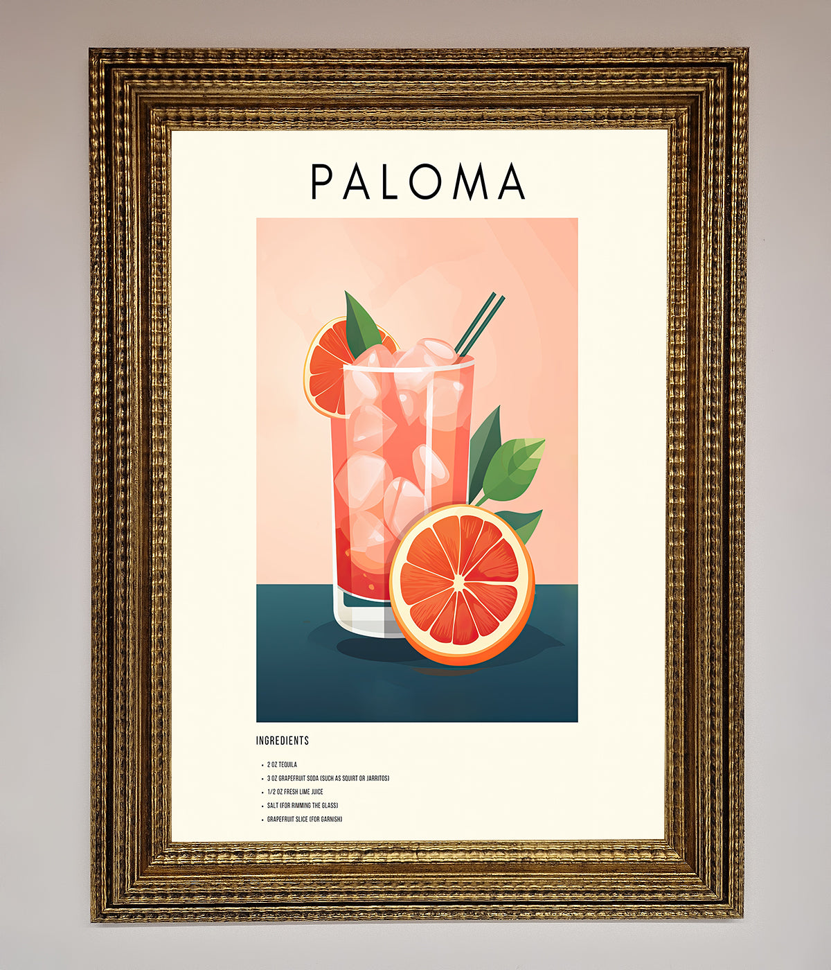 Paloma Cocktail Framed Poster print