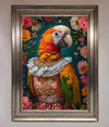 Parrot Renaissance Stare Framed Wall Art with vibrant colors and intricate details.