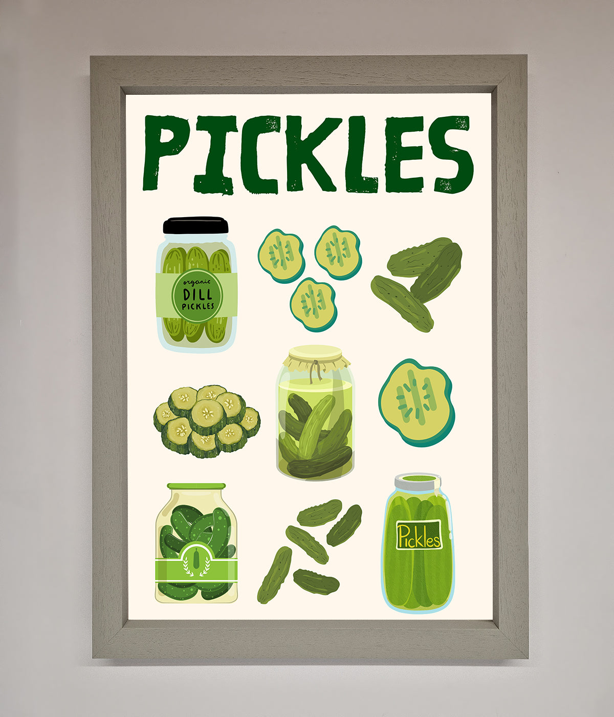 Pickle Lover Framed Wall Art print