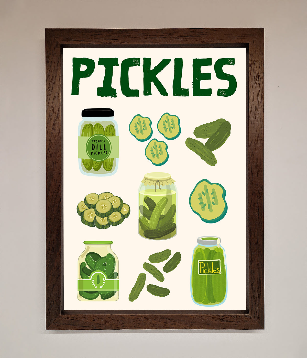 Pickle Lover Framed Wall Art print