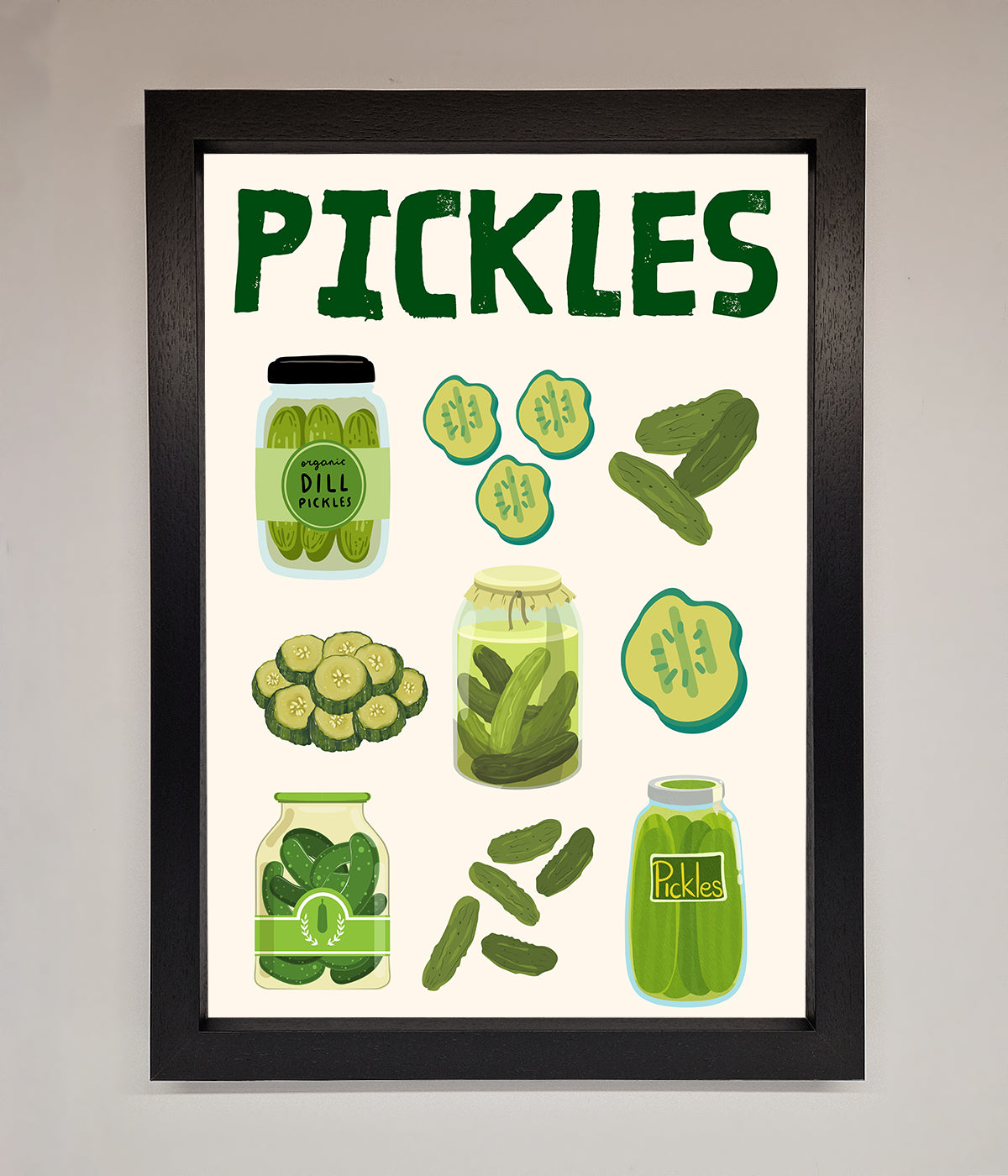 Pickle Lover Framed Wall Art print