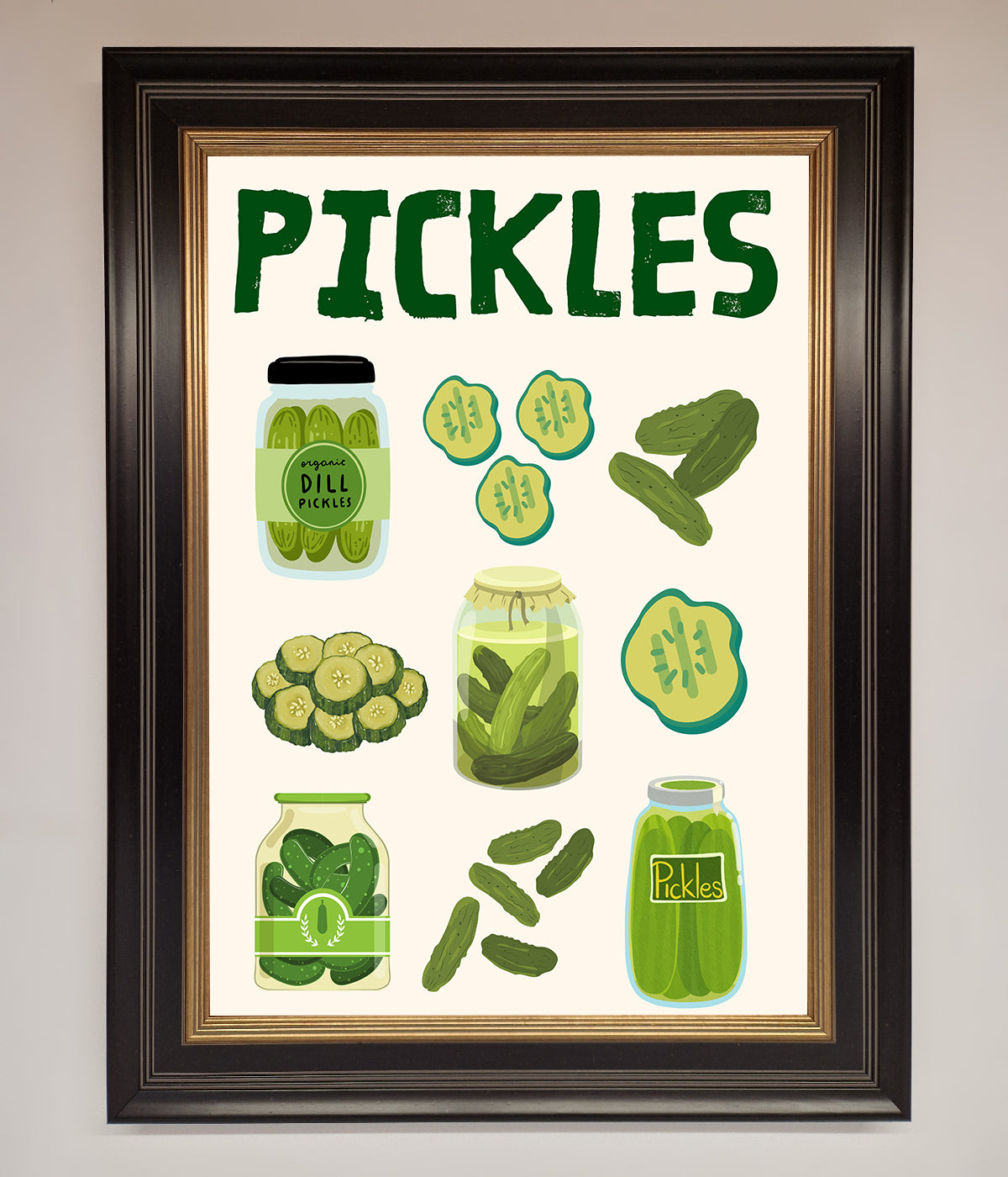 Pickle Lover Framed Wall Art print