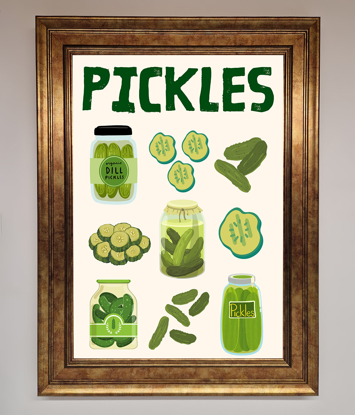 Pickle Lover Framed Wall Art print