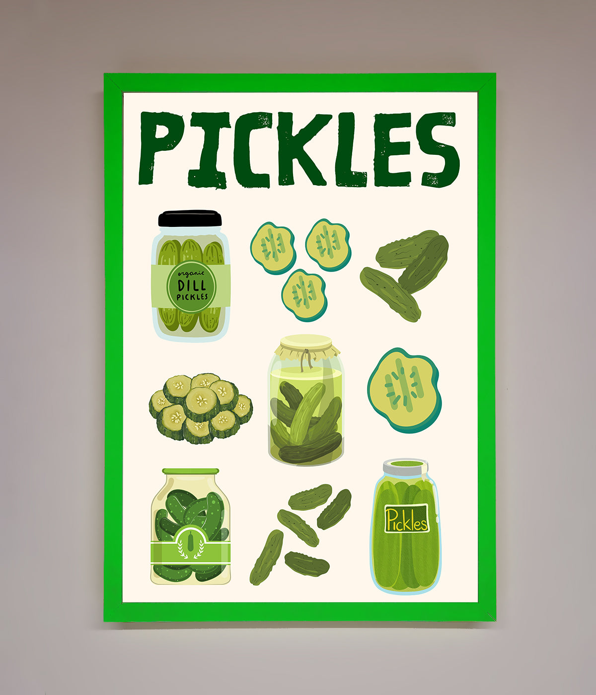 Pickle Lover Framed Wall Art print