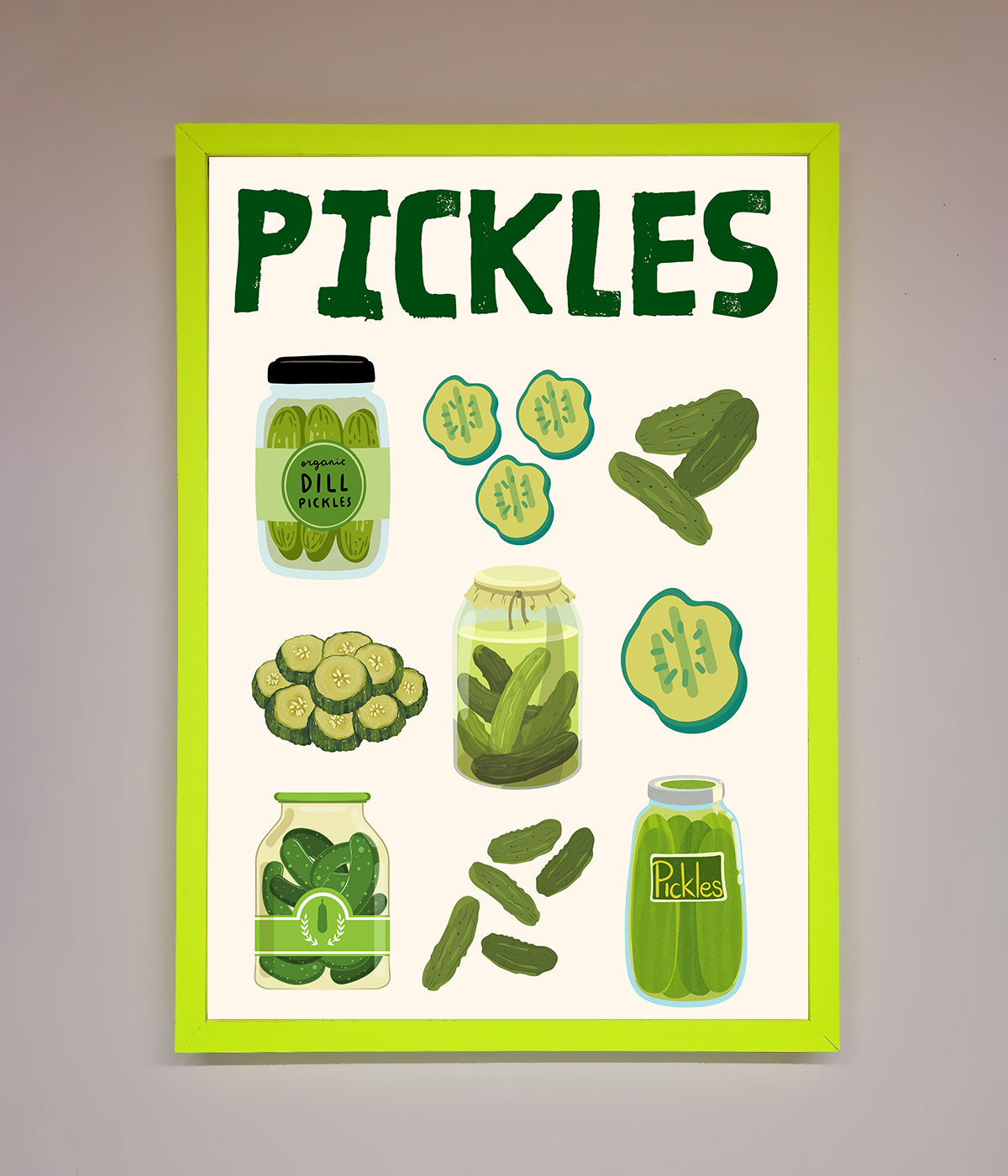 Pickle Lover Framed Wall Art print