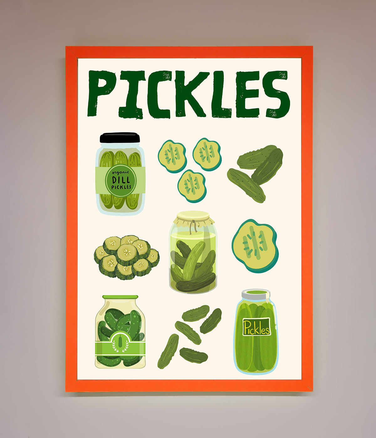 Pickle Lover Framed Wall Art print