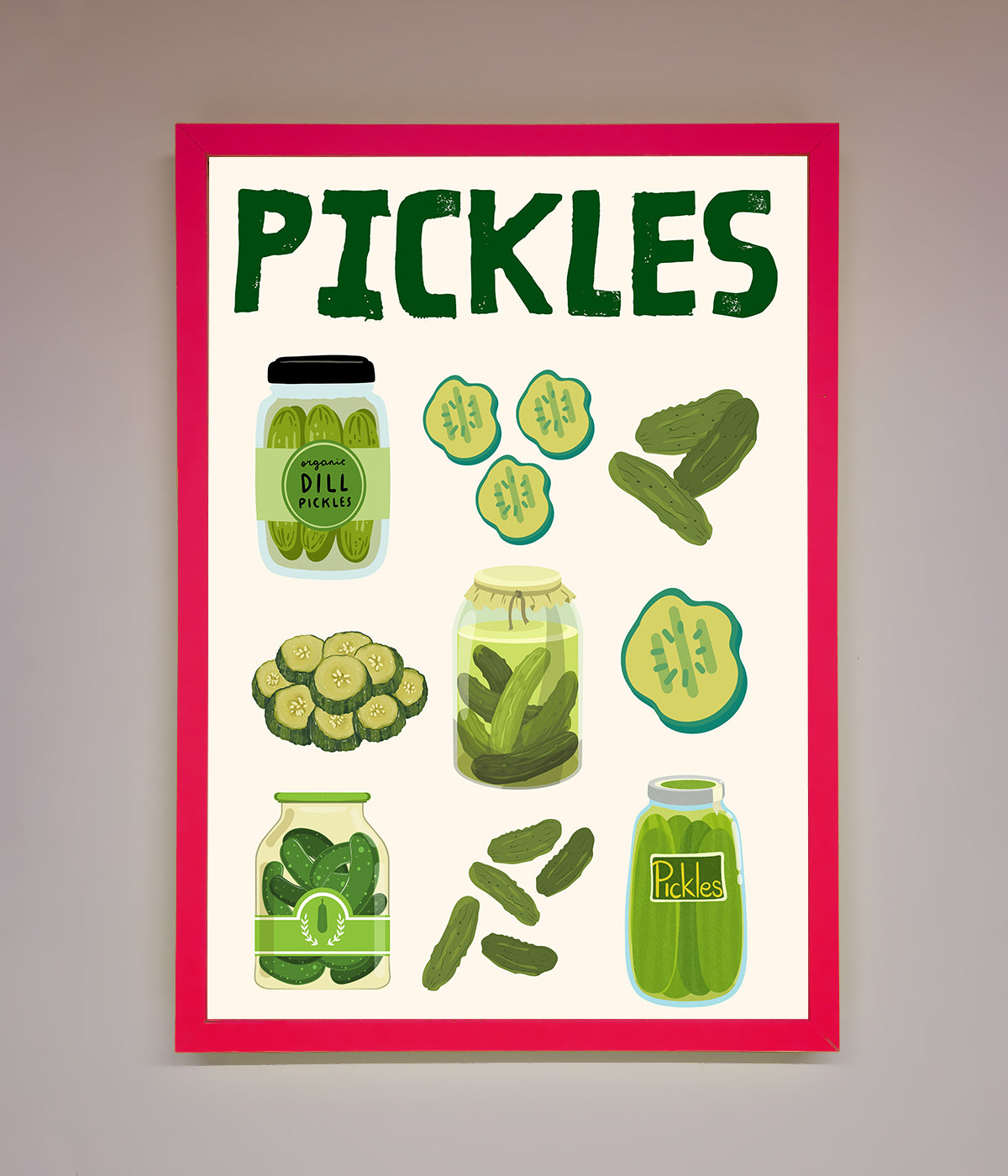 Pickle Lover Framed Wall Art print