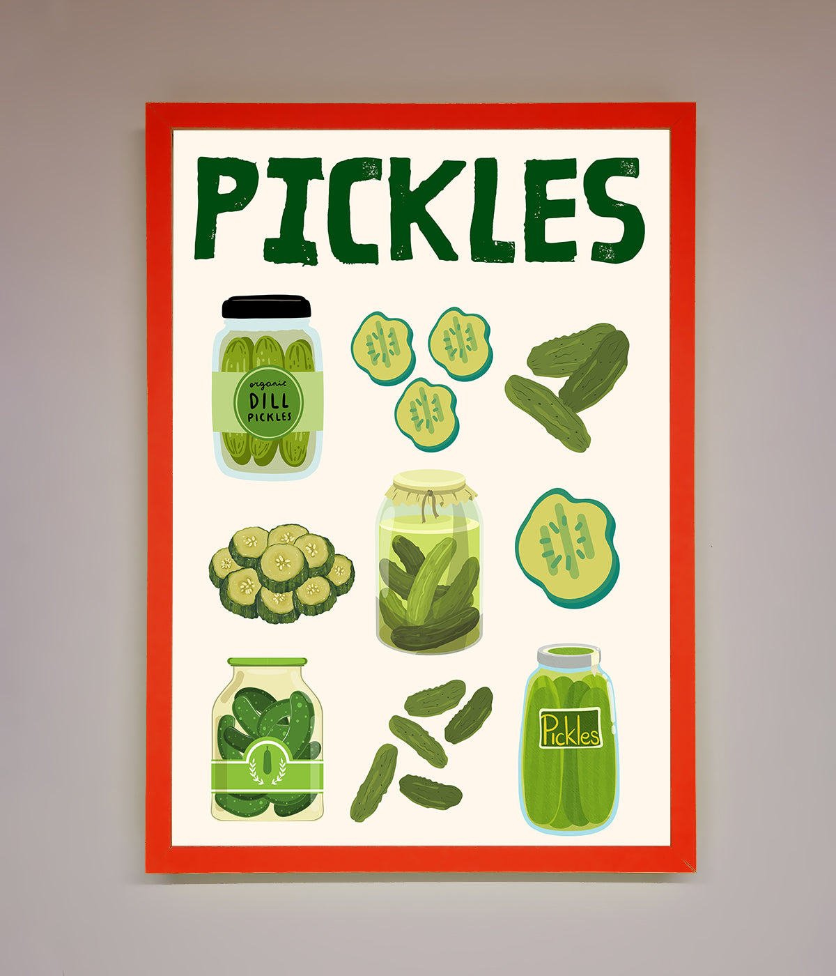 Pickle Lover Framed Wall Art print