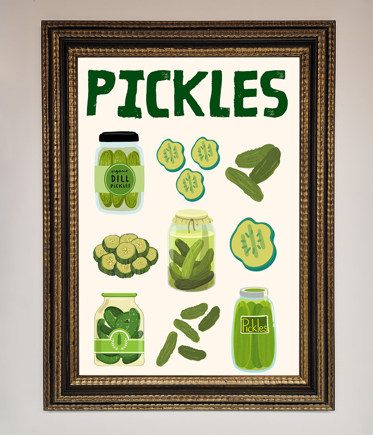 Pickle Lover Framed Wall Art print