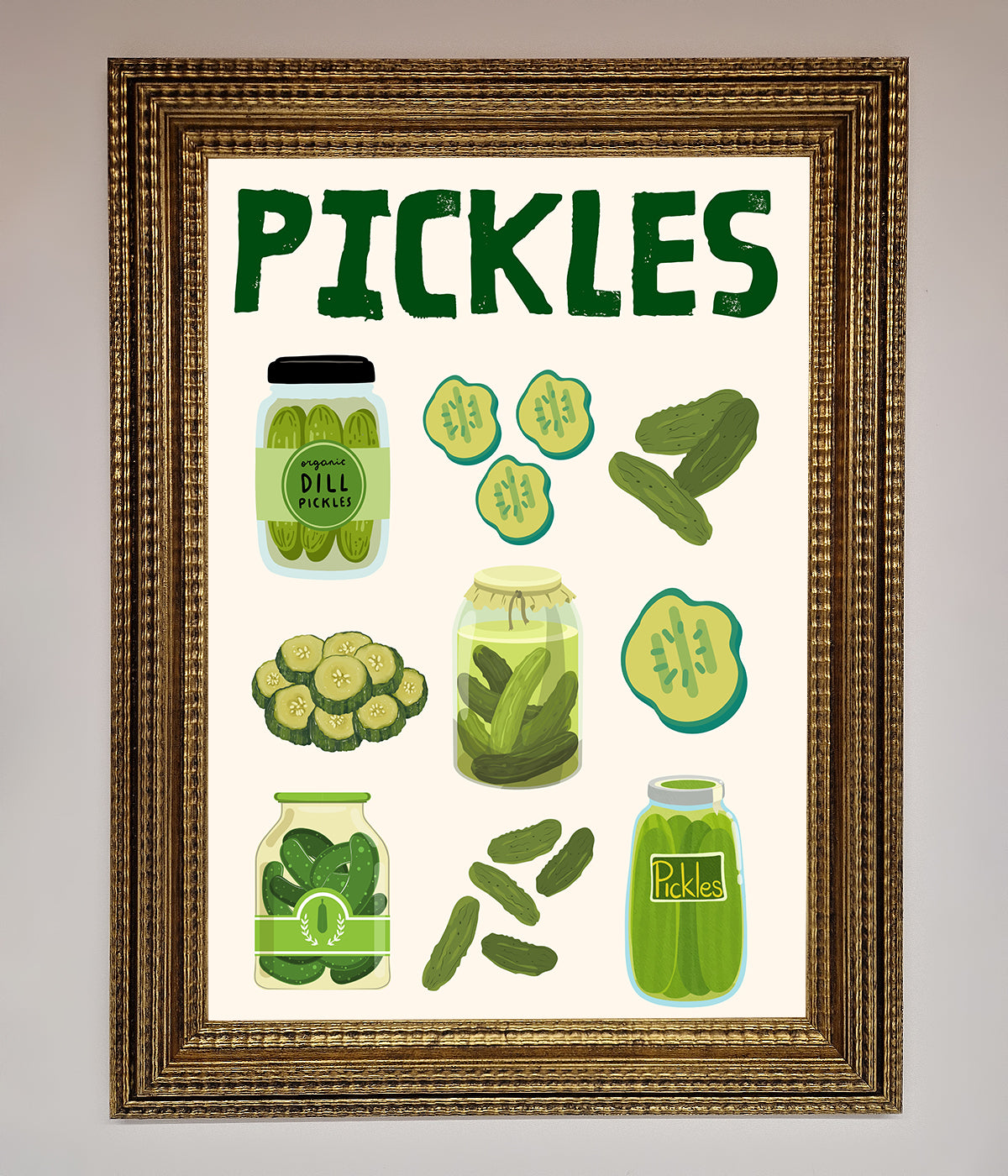 Pickle Lover Framed Wall Art print