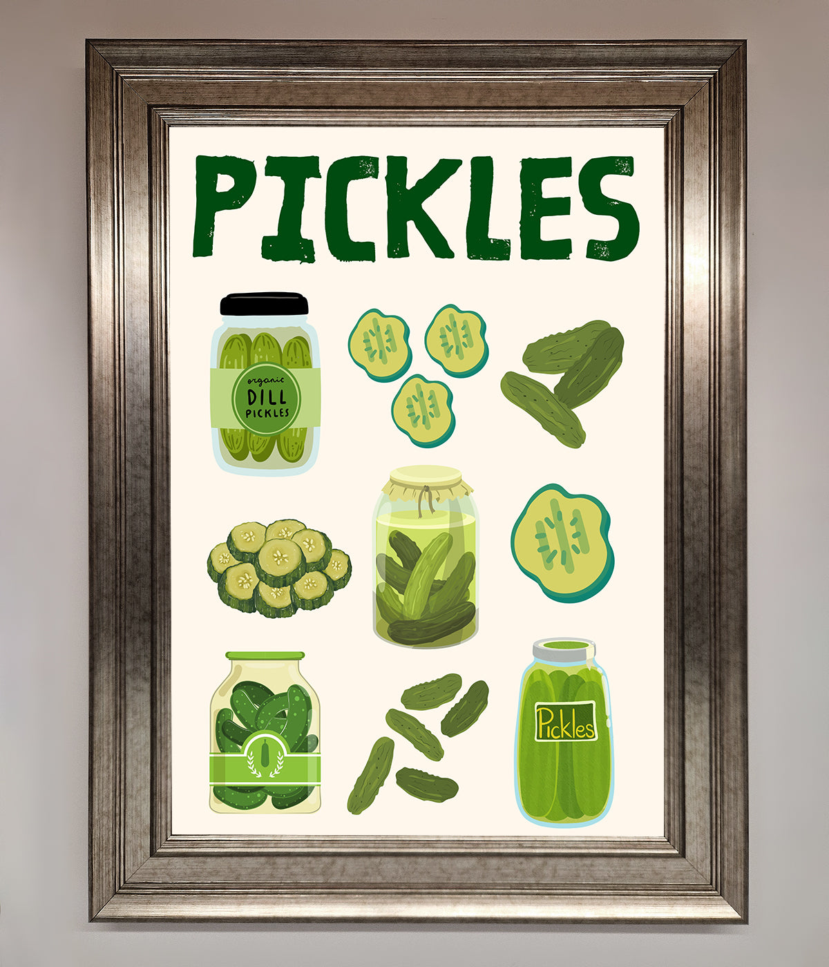 Pickle Lover Framed Wall Art print