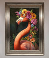 Pink Flamingo Floral Framed Poster print