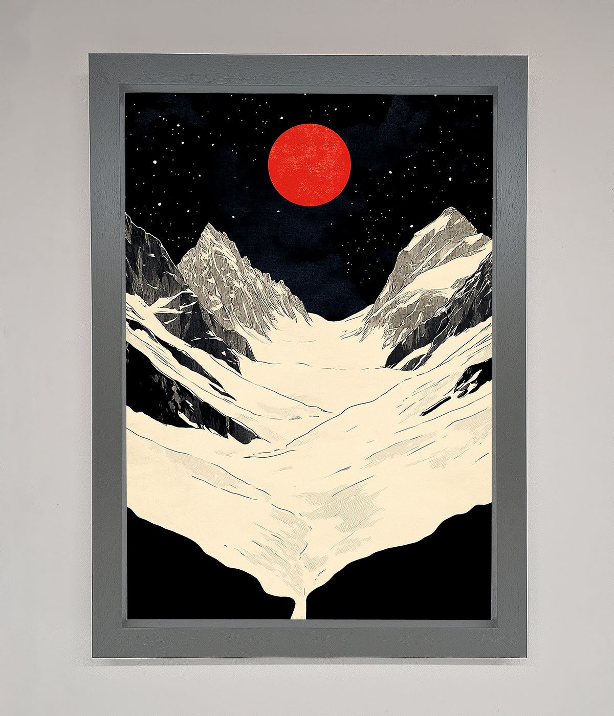 Red Moon On The Planet Framed Poster print