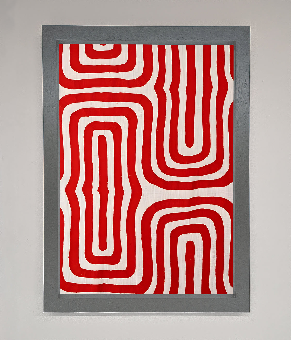 Red Waves Abstract Art Framed Poster print