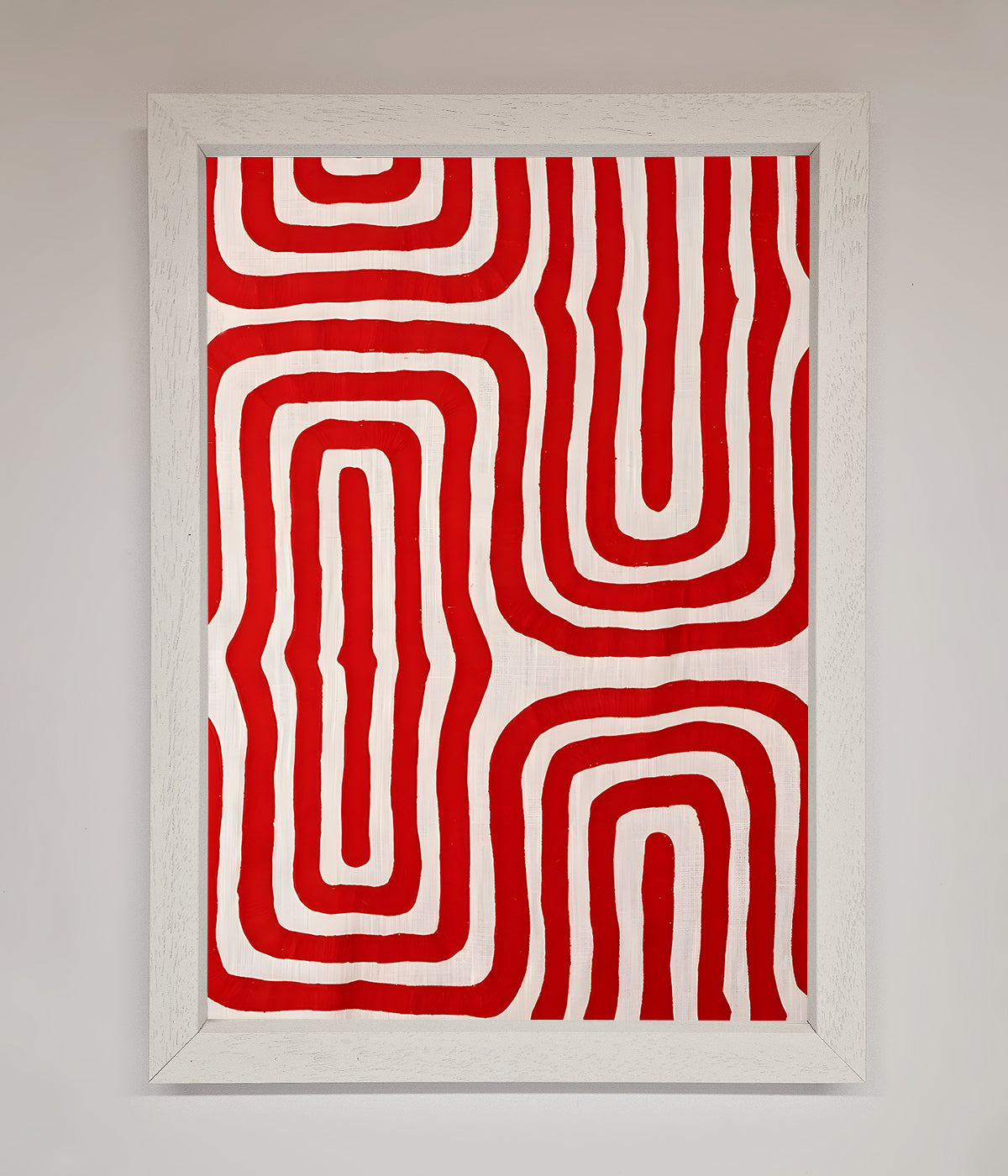 Red Waves Abstract Art Framed Poster print