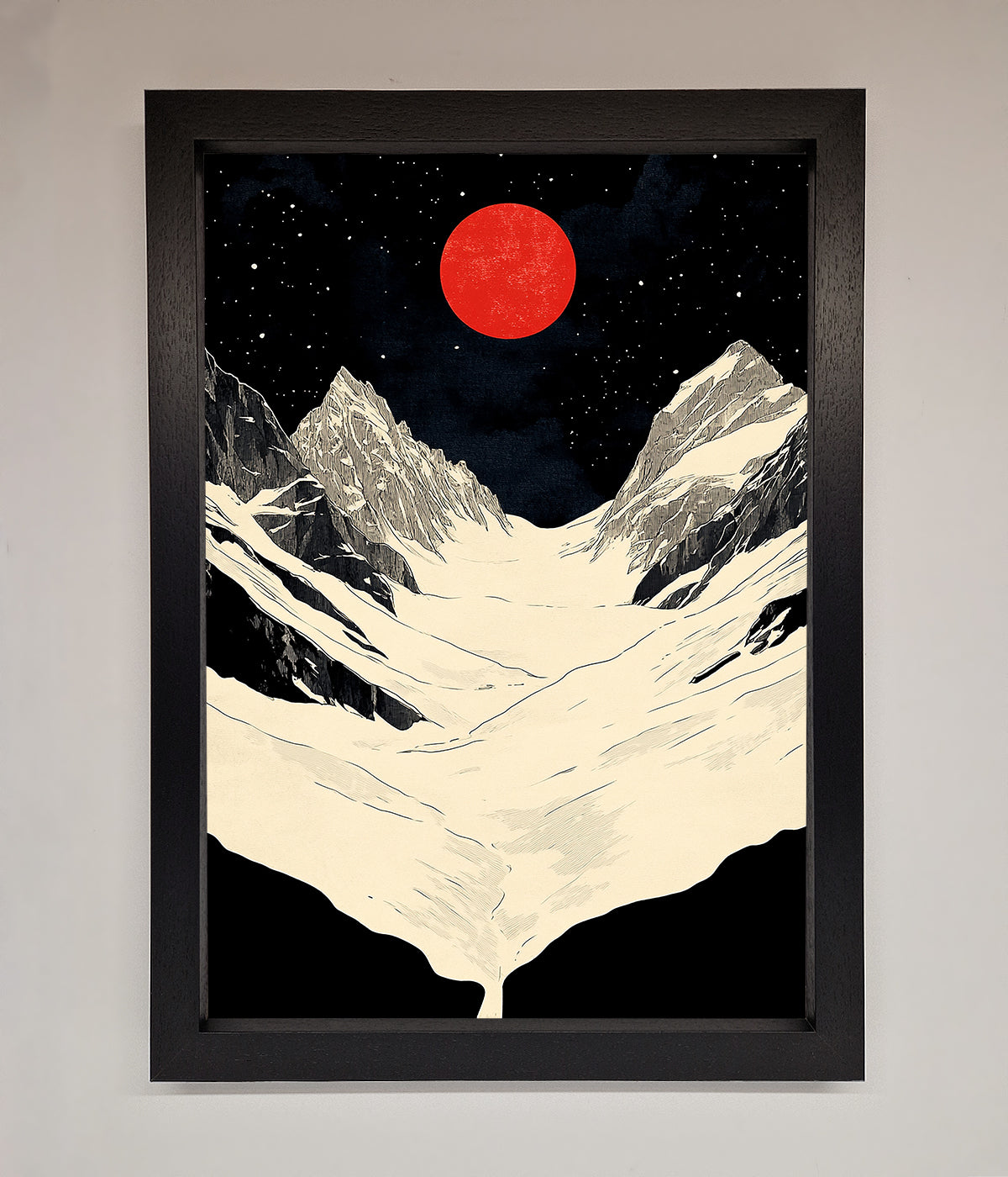 Red Moon On The Planet Framed Poster print