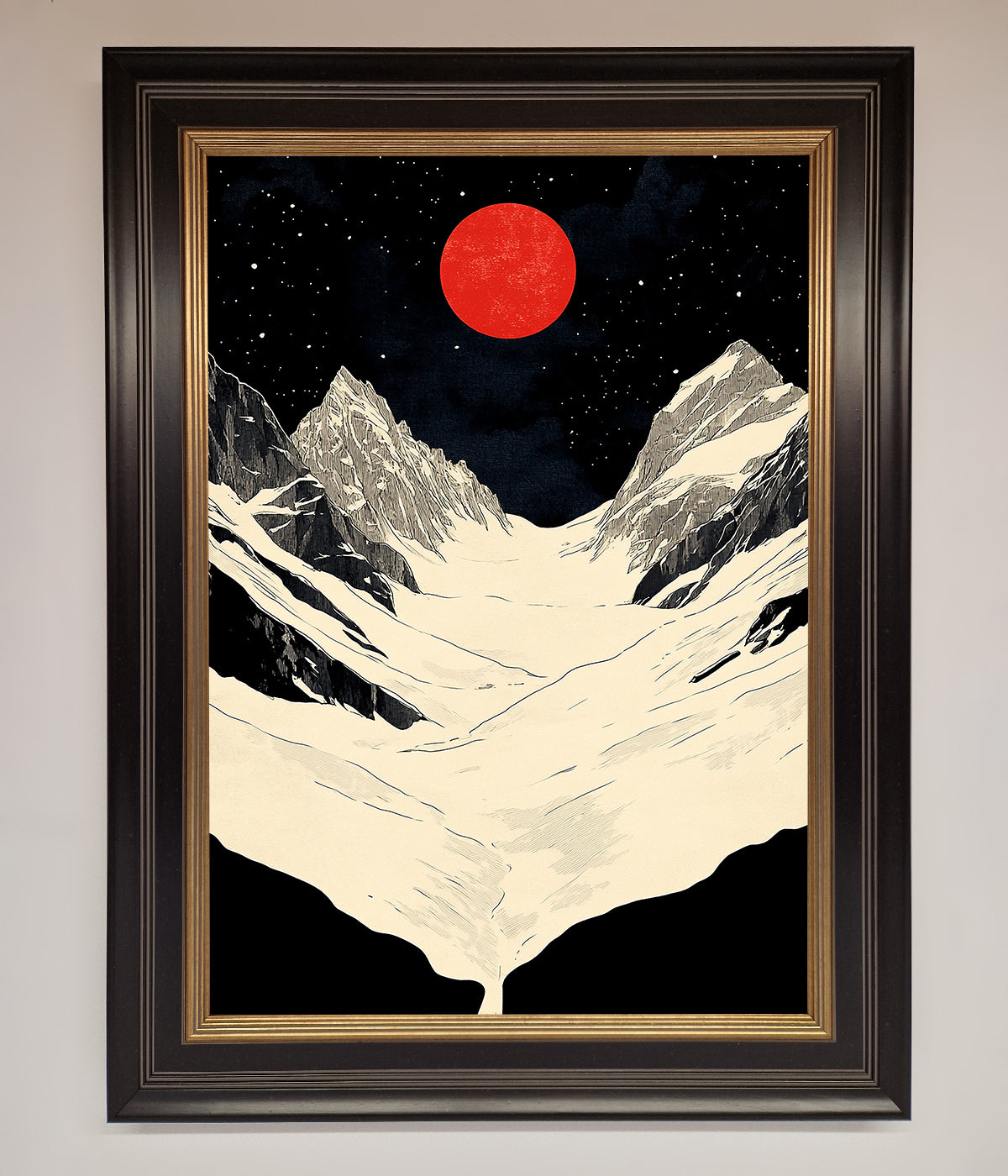 Red Moon On The Planet Framed Poster print