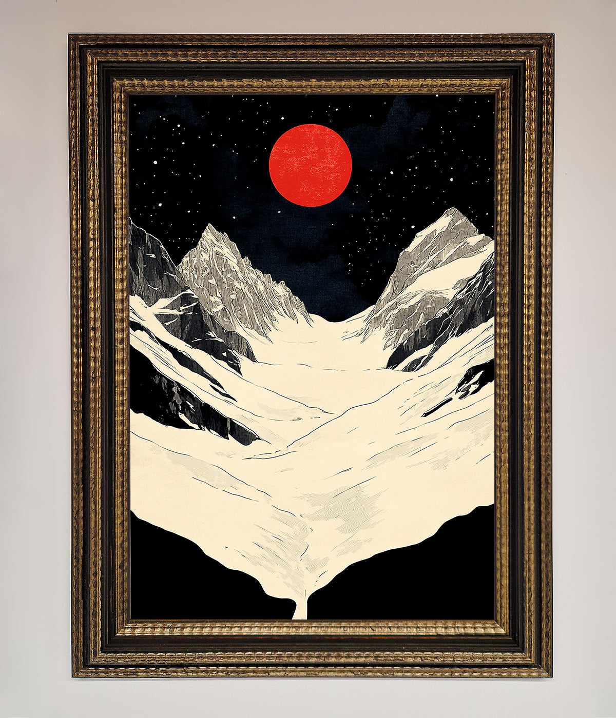 Red Moon On The Planet Framed Poster print