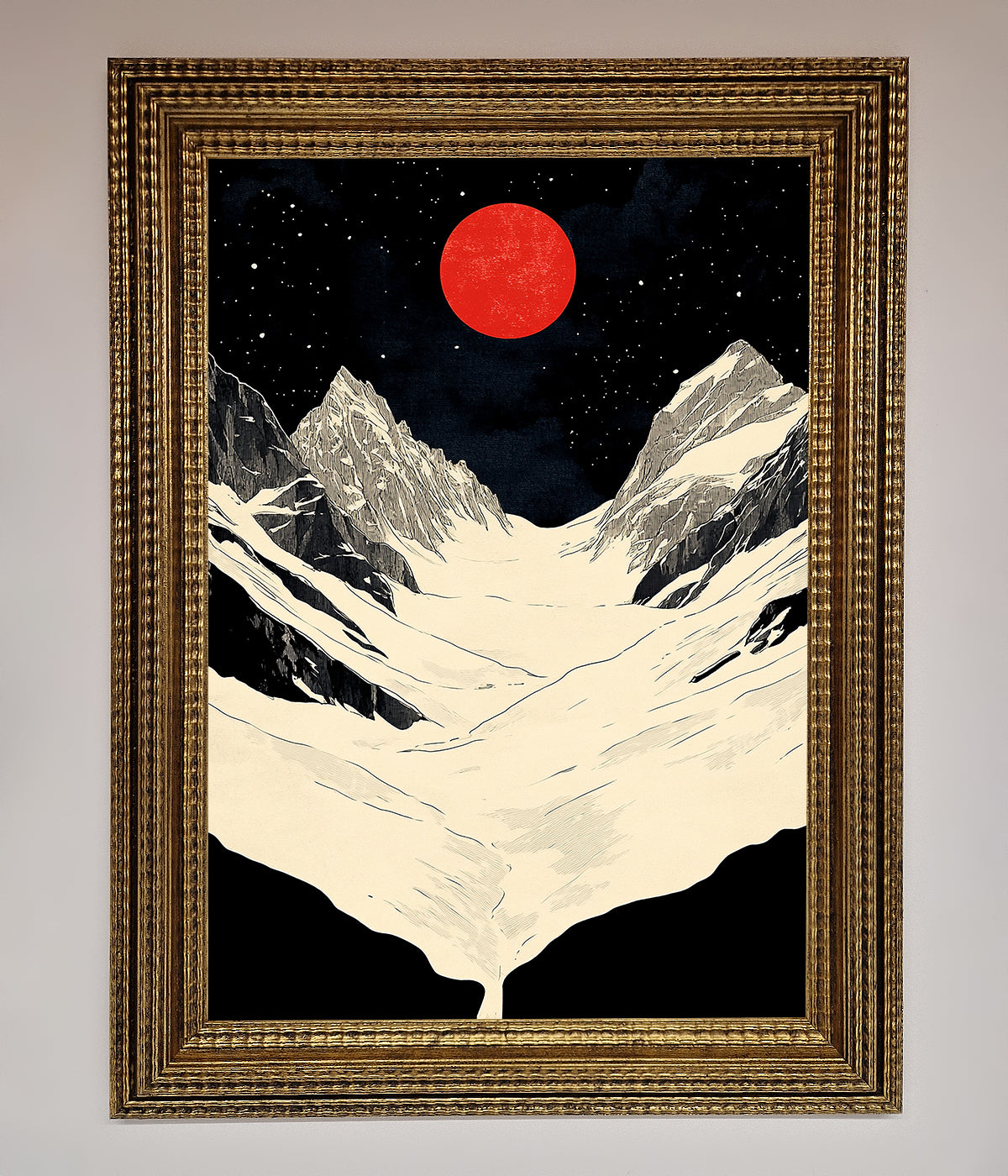 Red Moon On The Planet Framed Poster print