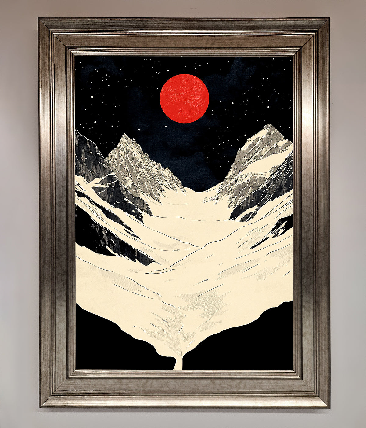 Red Moon On The Planet Framed Poster print