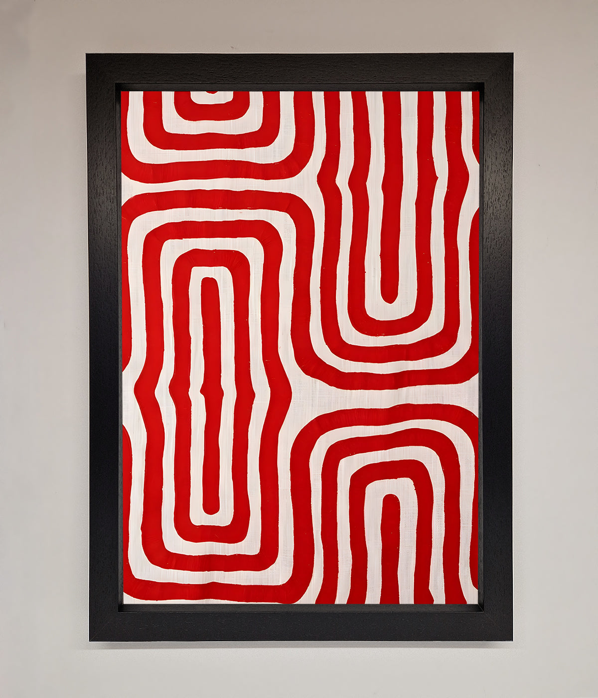 Red Waves Abstract Art Framed Poster print