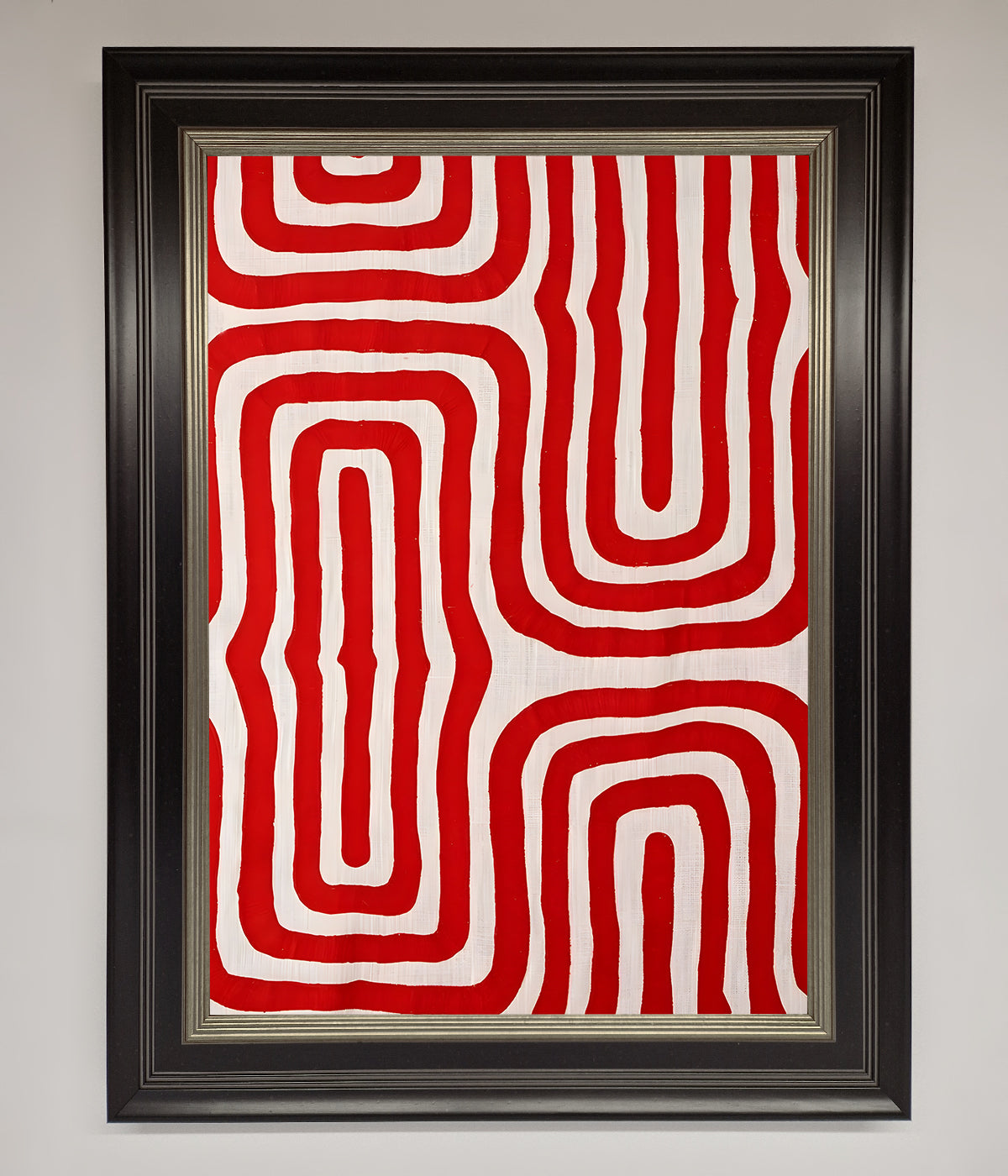 Red Waves Abstract Art Framed Poster print