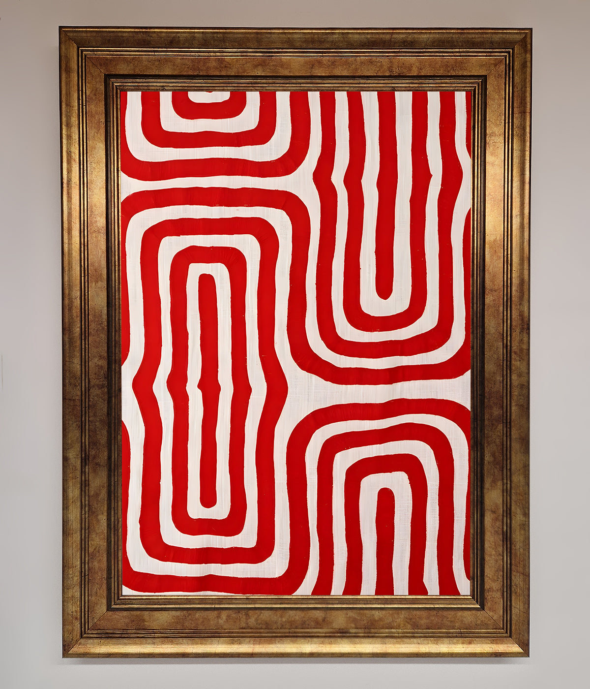 Red Waves Abstract Art Framed Poster print