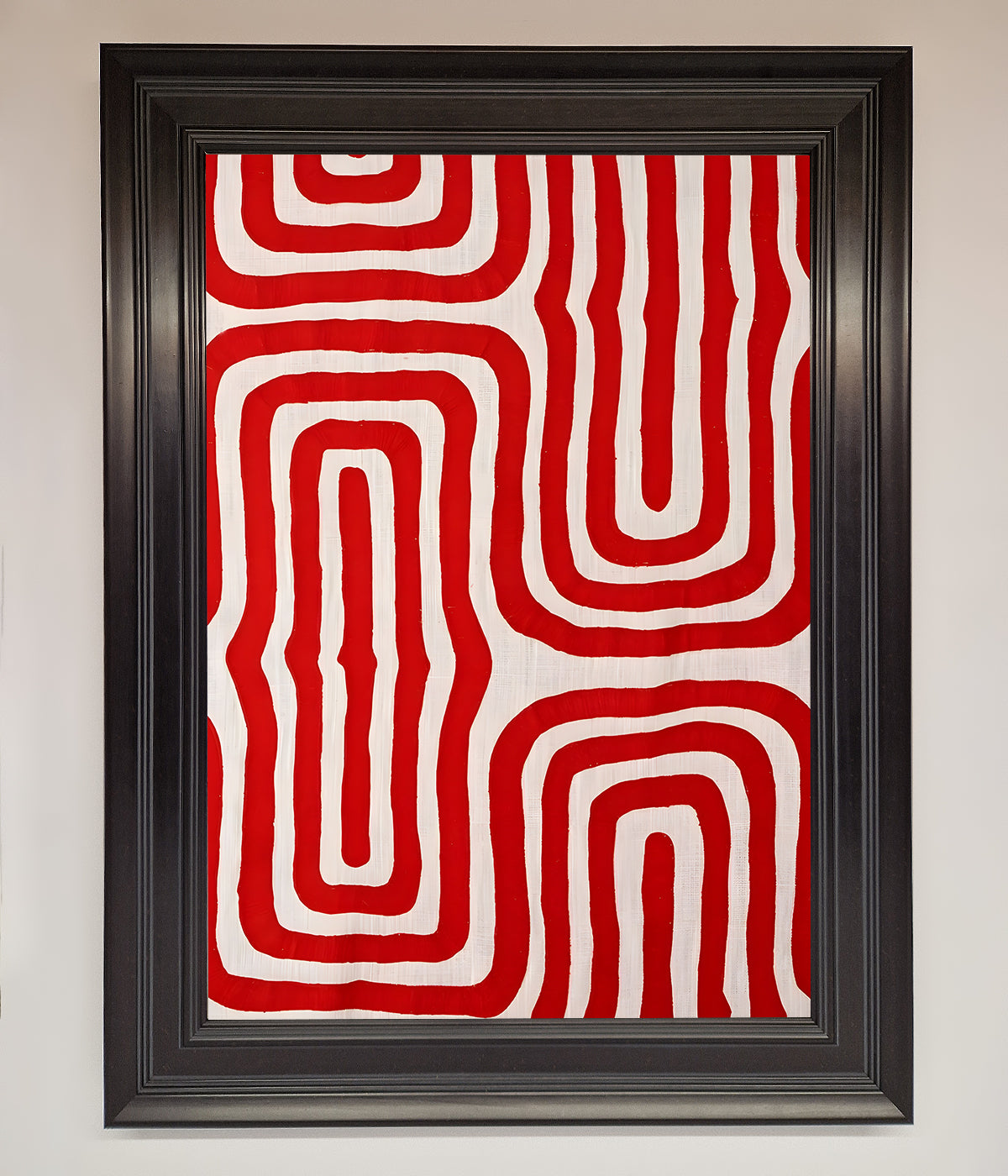 Red Waves Abstract Art Framed Poster print