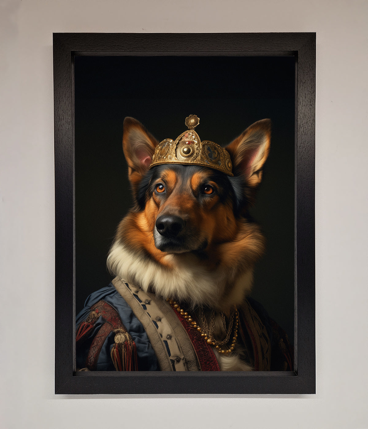 Renaissance German Shepherd Framed Wall Art print