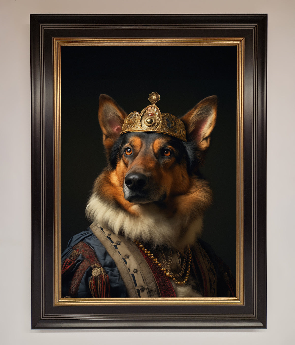 Renaissance German Shepherd Framed Wall Art print