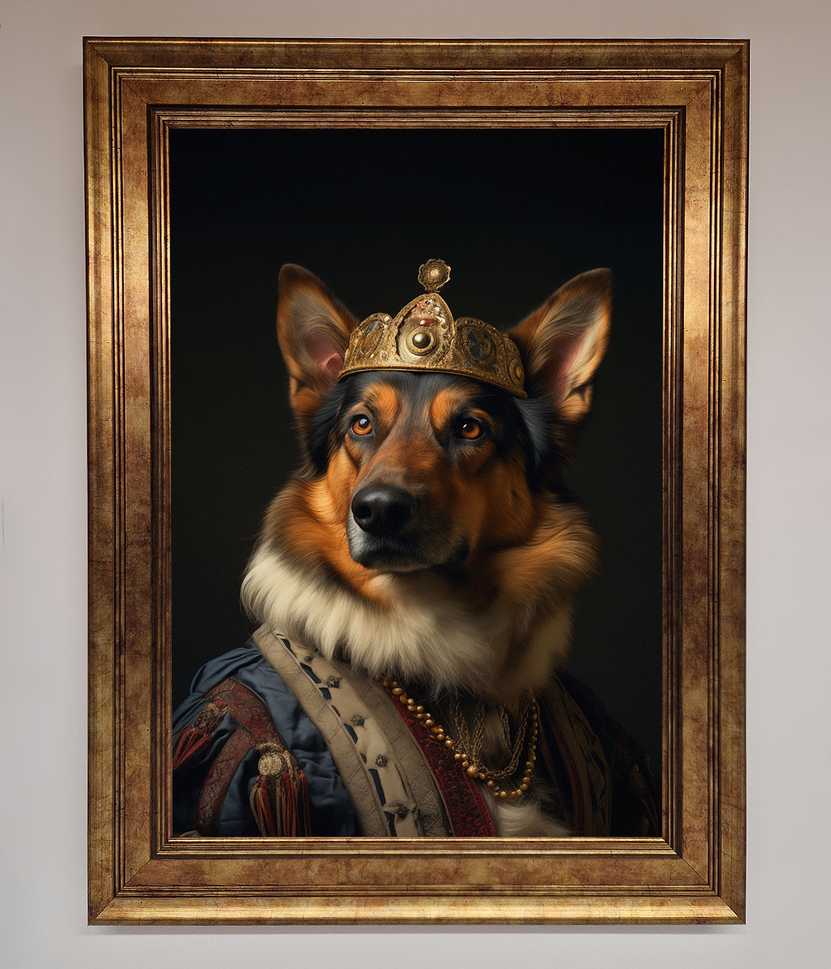 Renaissance German Shepherd Framed Wall Art print