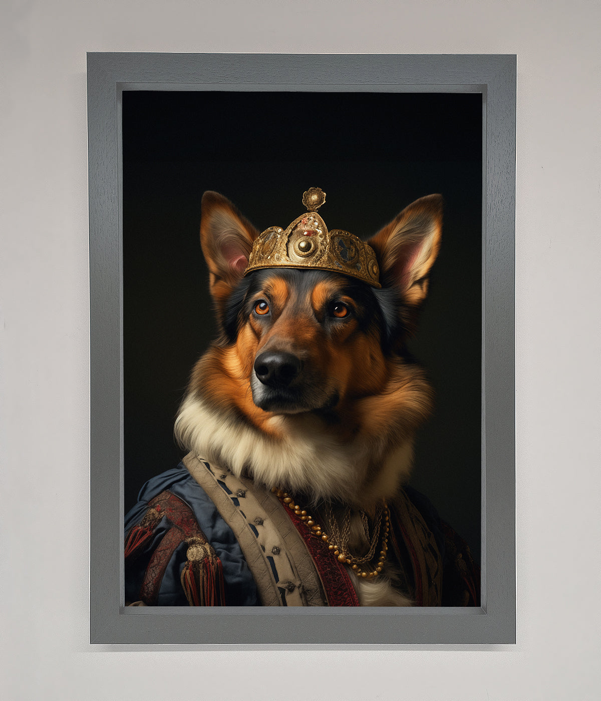 Renaissance German Shepherd Framed Wall Art print