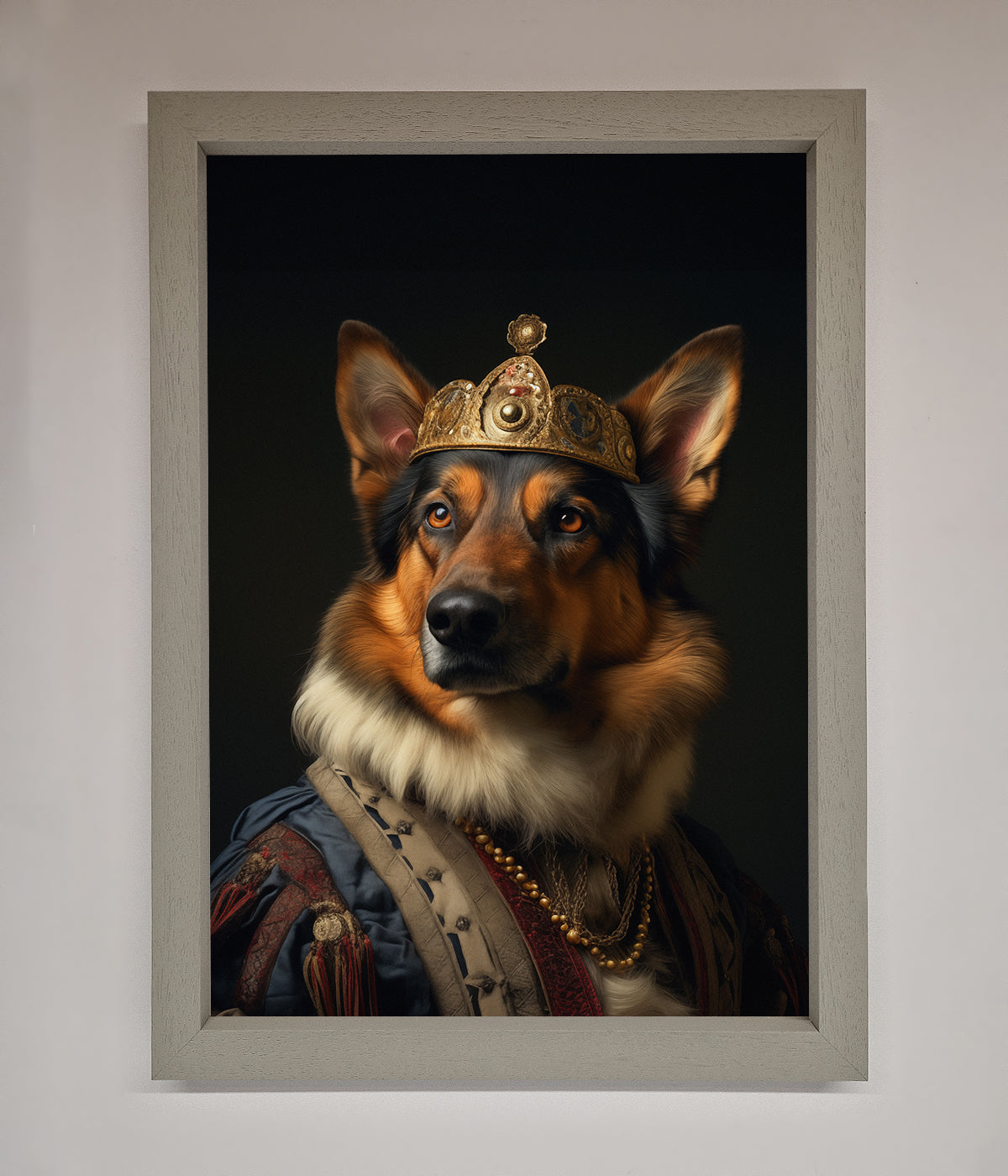 Renaissance German Shepherd Framed Wall Art print