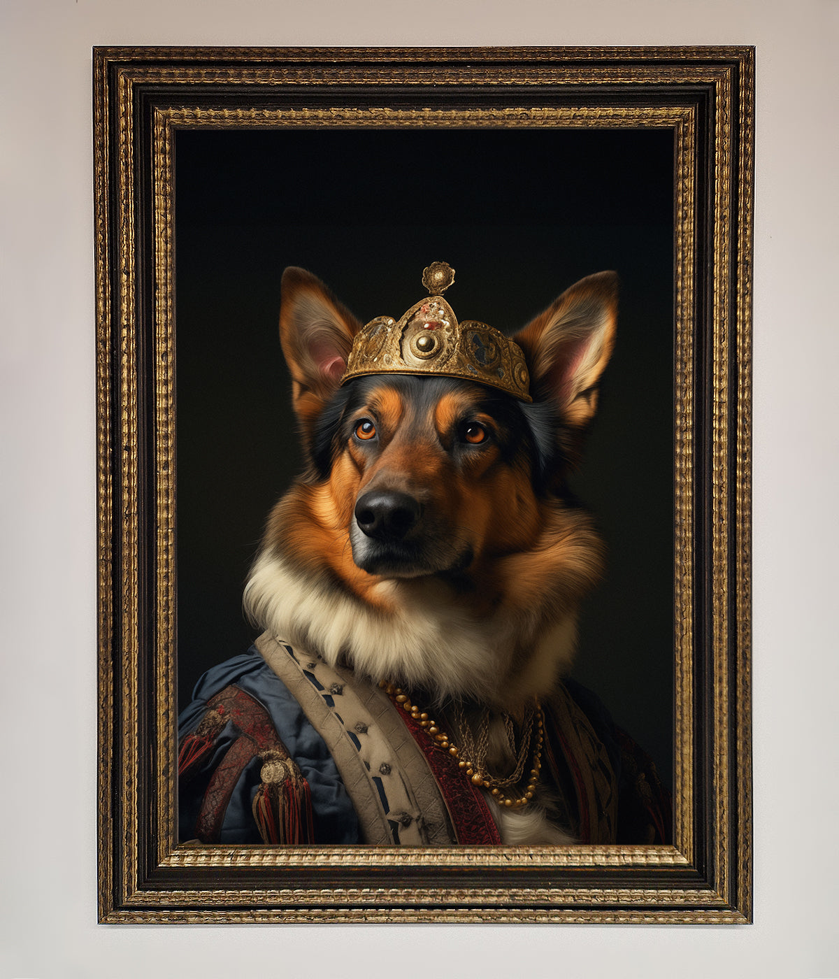 Renaissance German Shepherd Framed Wall Art print