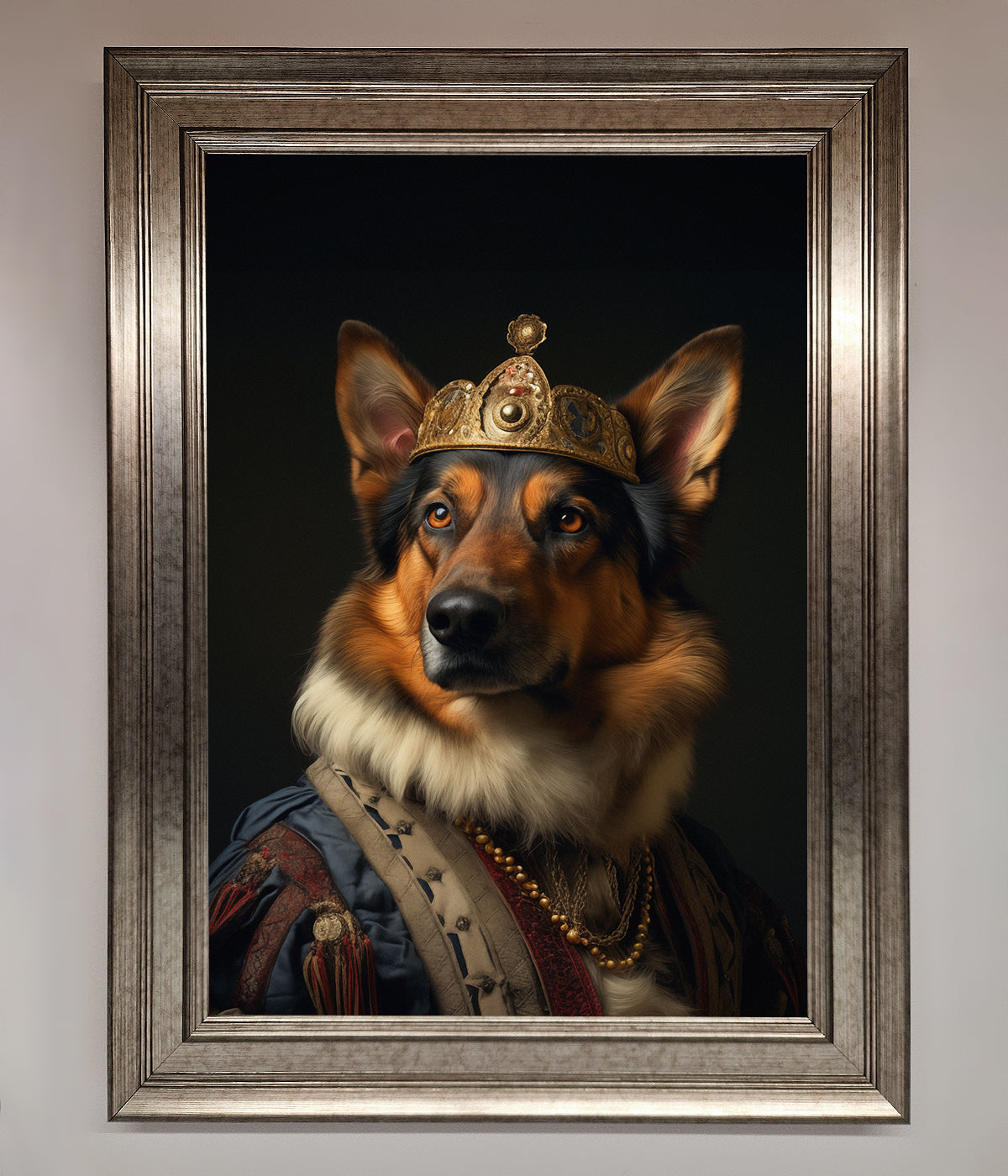 Renaissance German Shepherd Framed Wall Art print