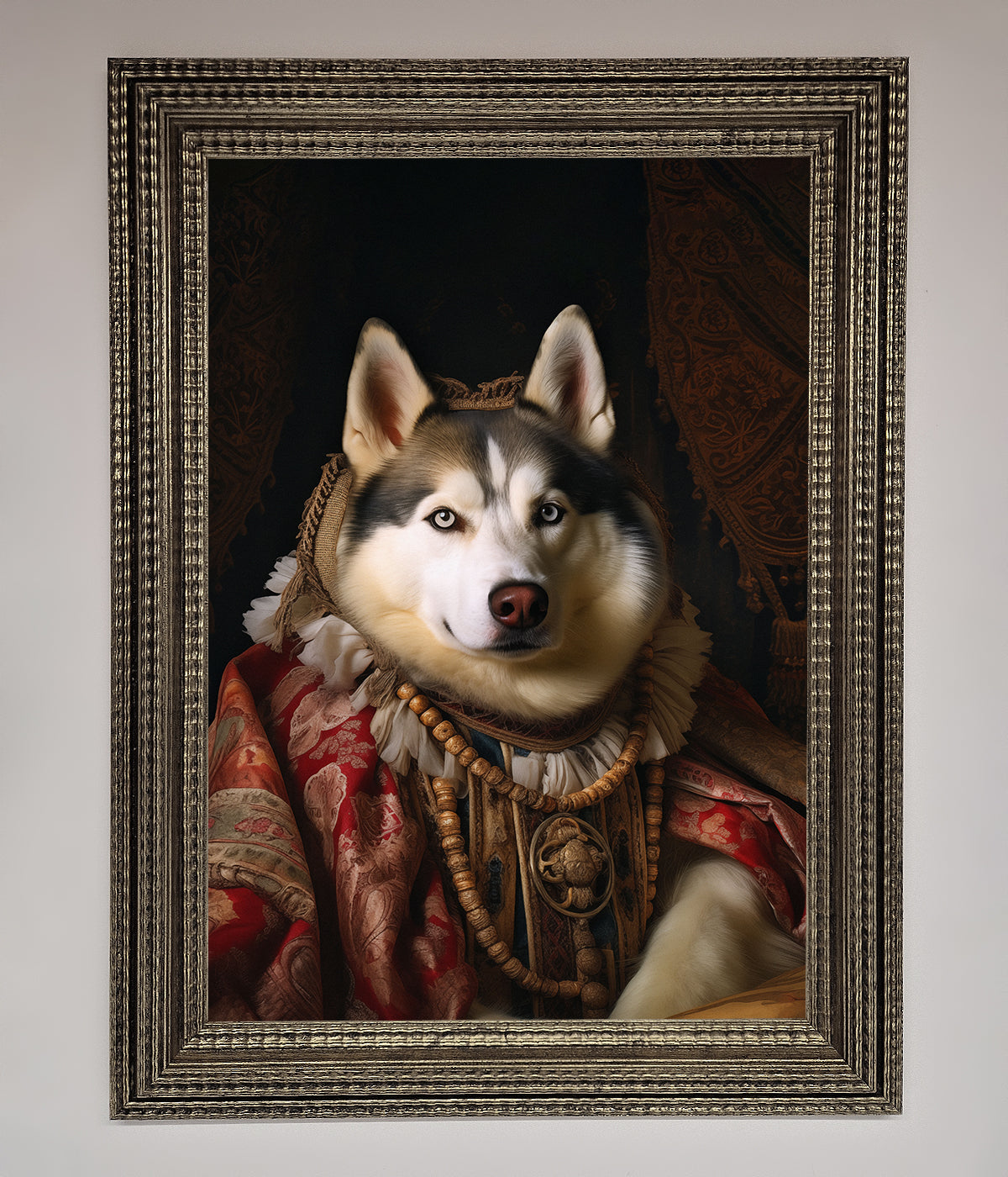 Renaissance Husky framed print portrait.