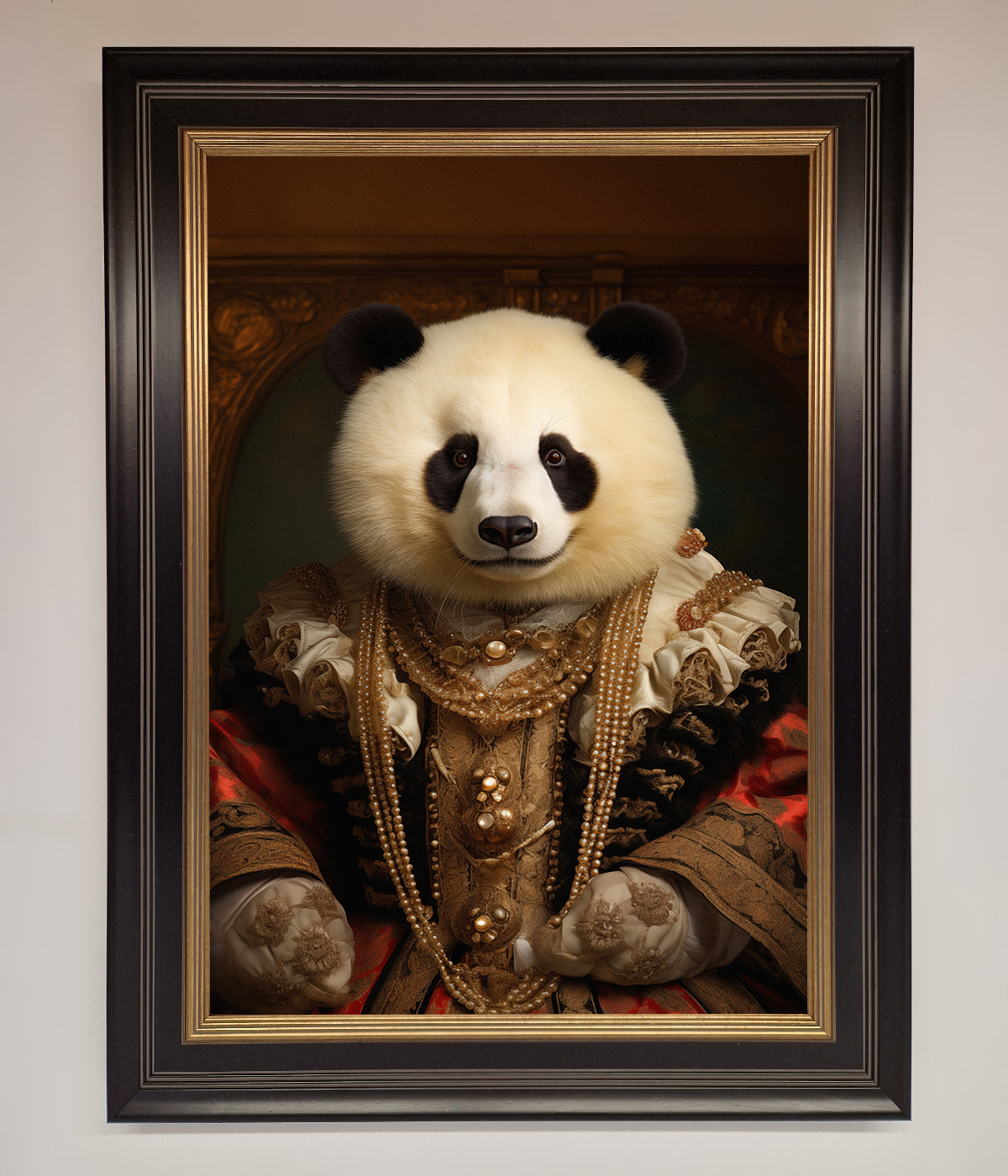 Renaissance Panda Framed Print print