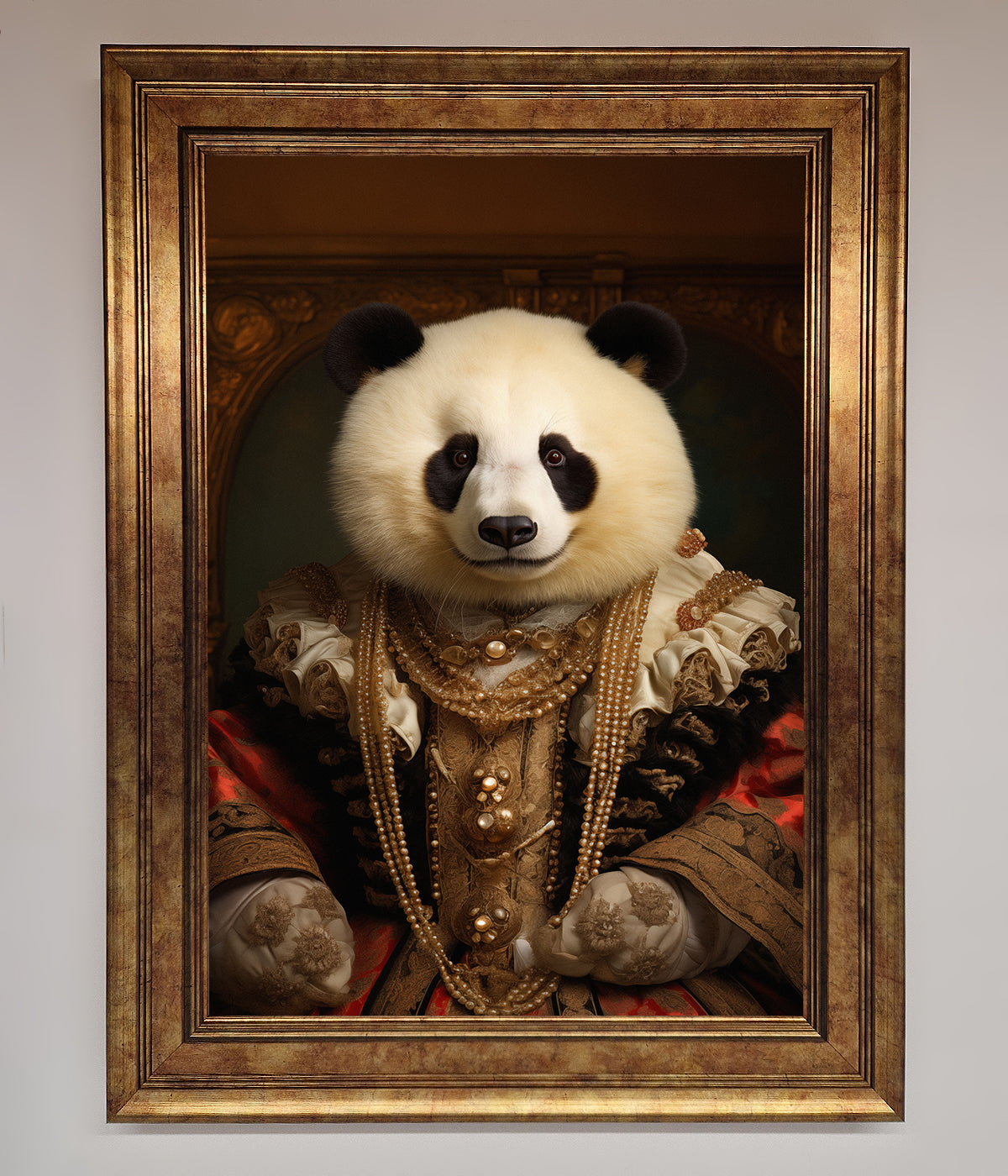 Renaissance Panda Framed Print print