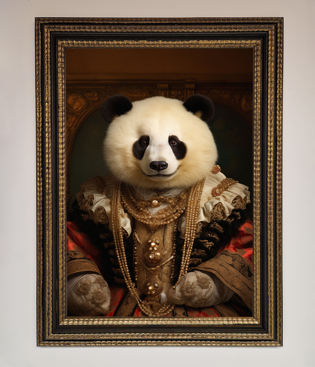 Renaissance Panda Framed Print print