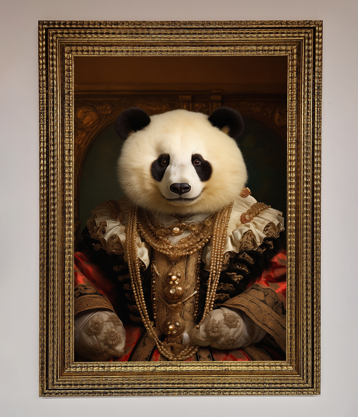 Renaissance Panda Framed Print print