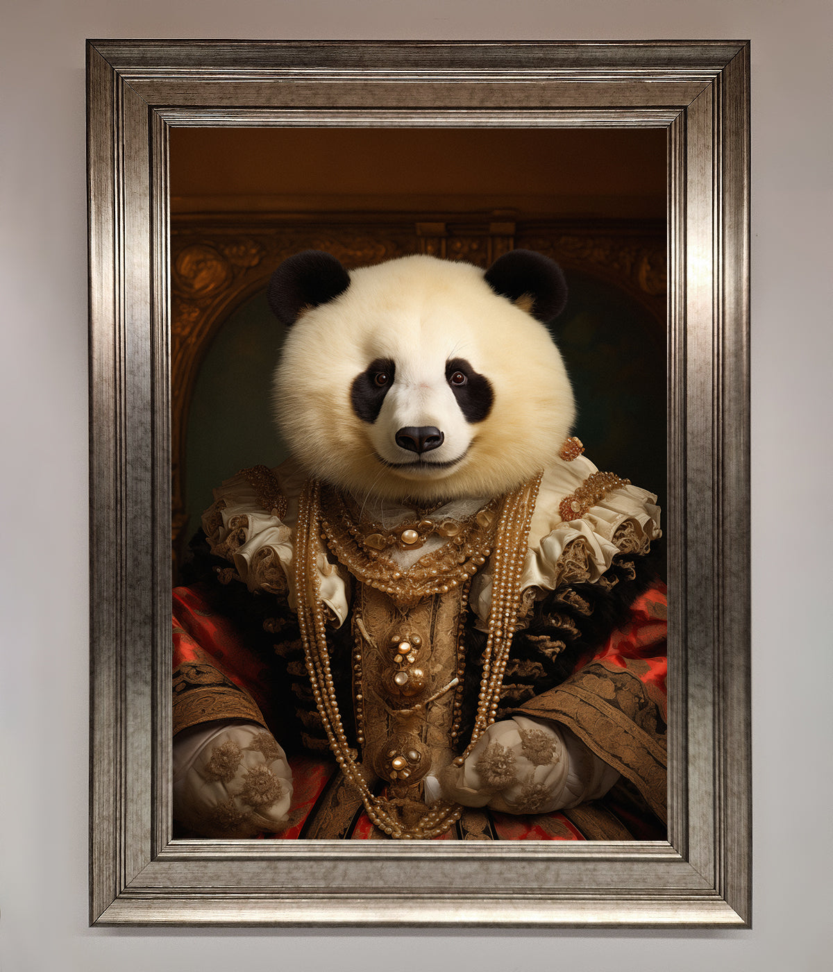 Renaissance Panda Framed Print print