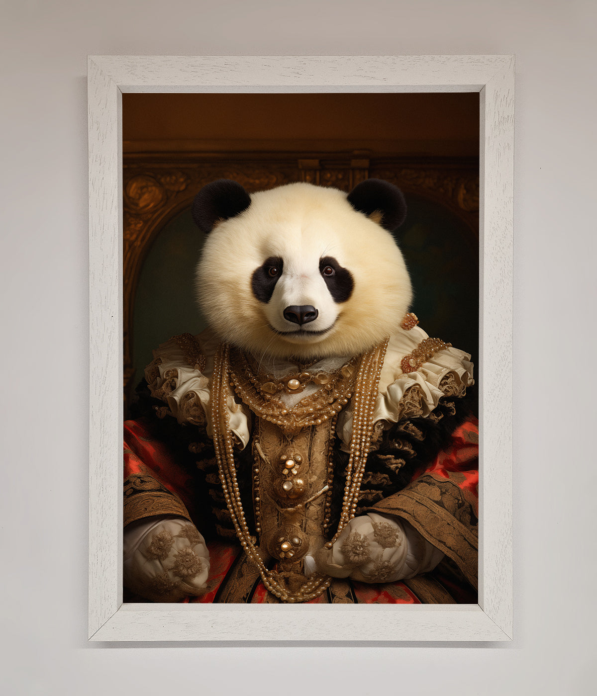 Renaissance Panda Framed Print print