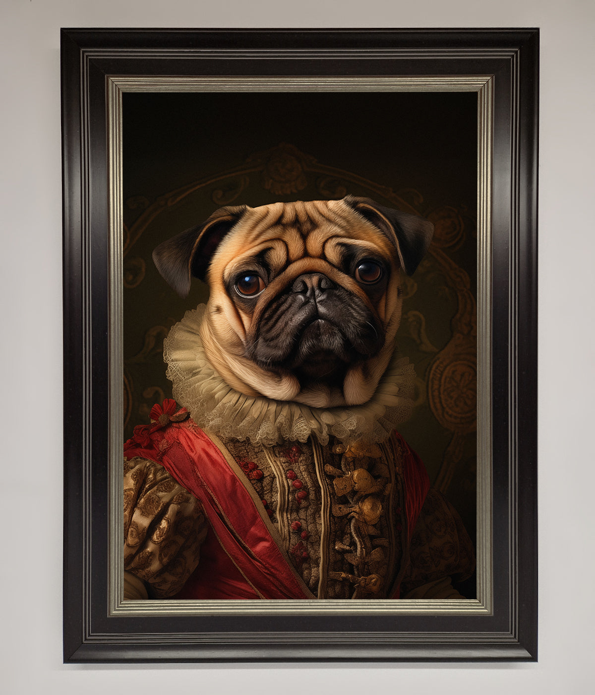 Renaissance Pugs Framed Poster print