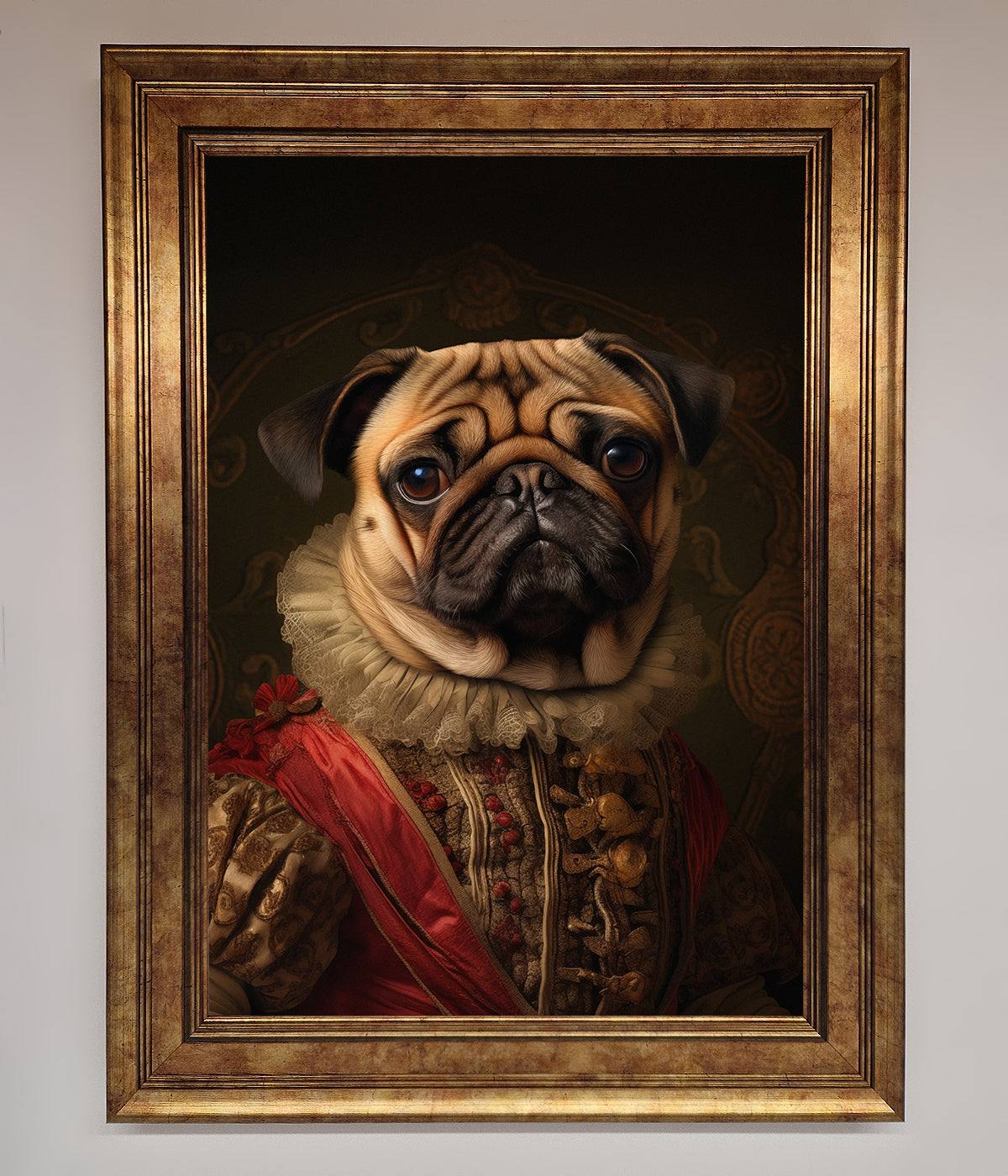 Renaissance Pugs Framed Poster print