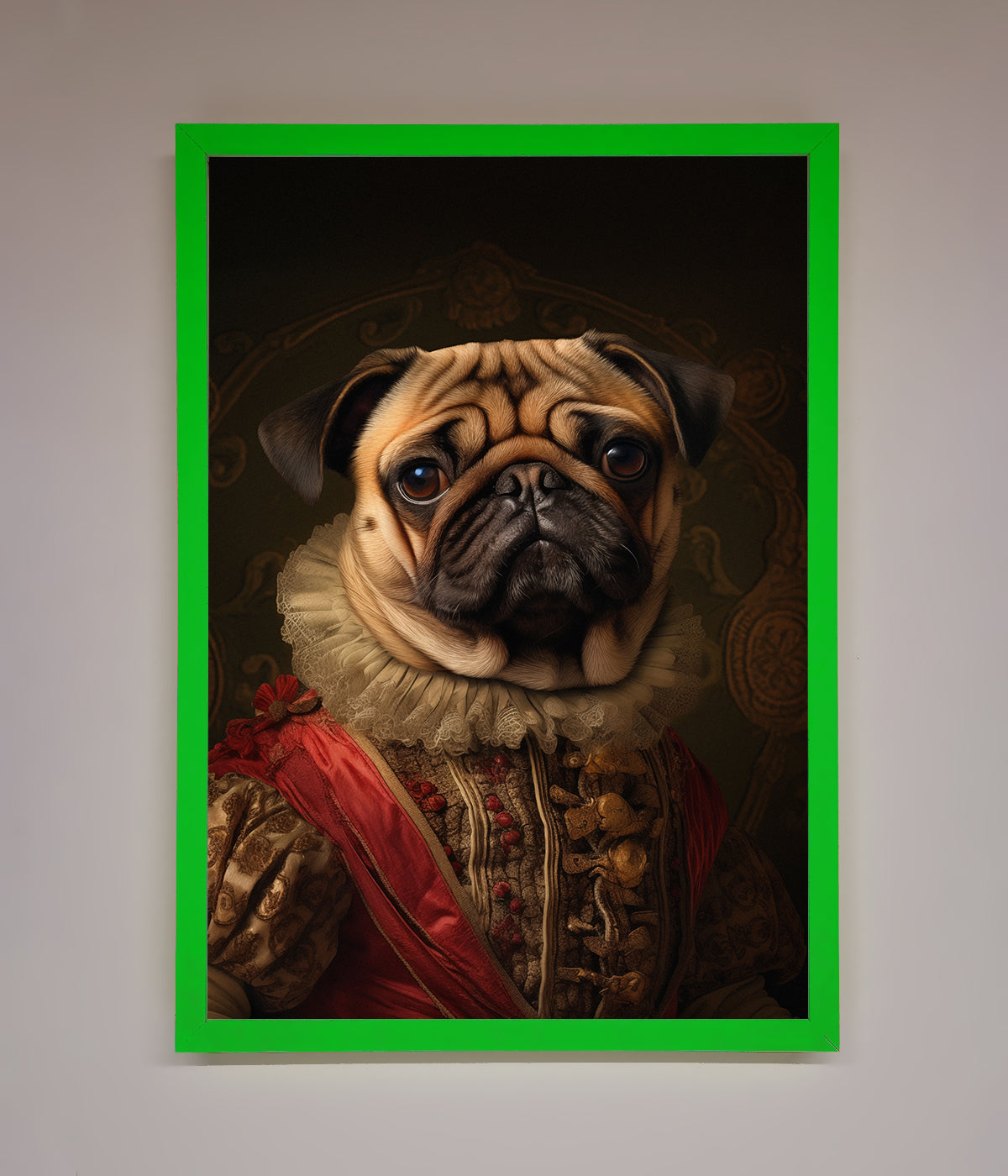 Renaissance Pugs Framed Poster print