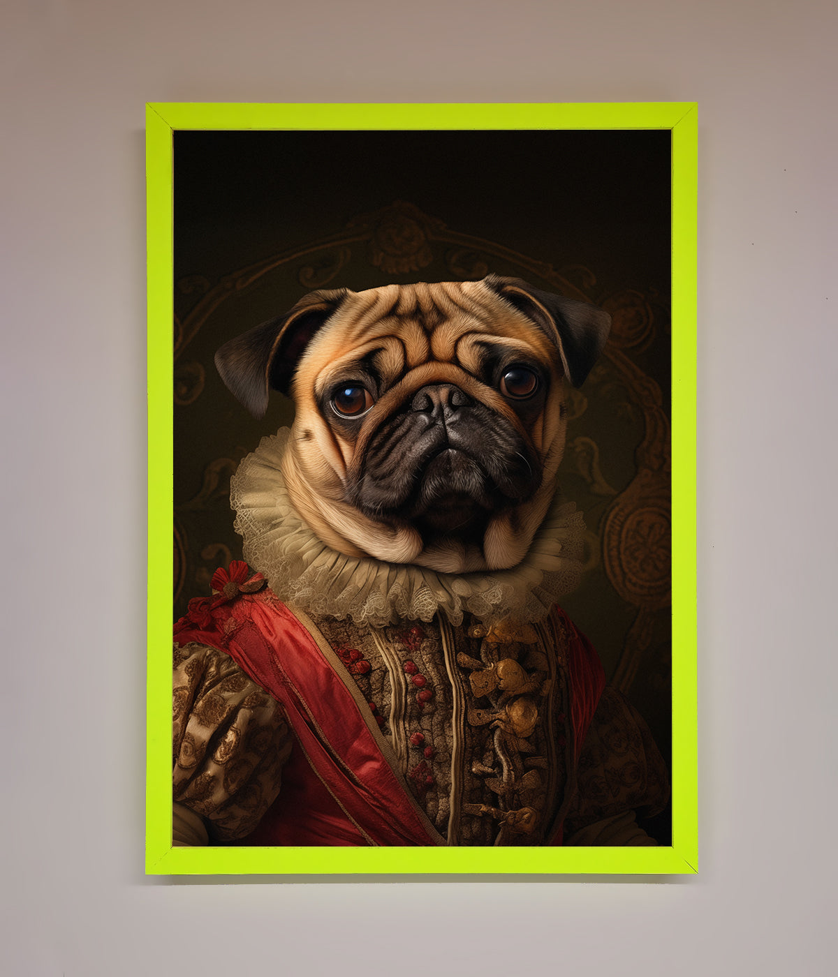 Renaissance Pugs Framed Poster print