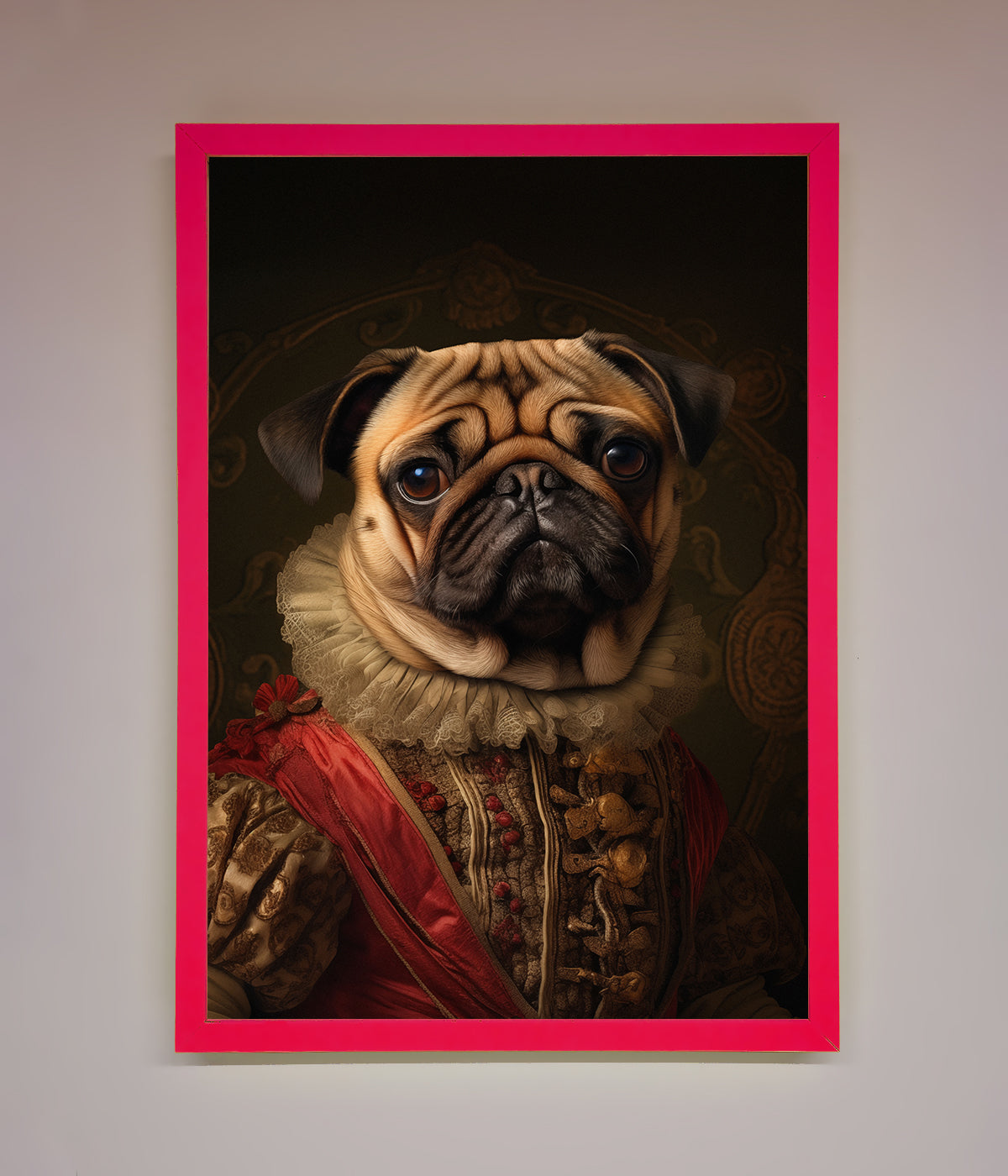 Renaissance Pugs Framed Poster print