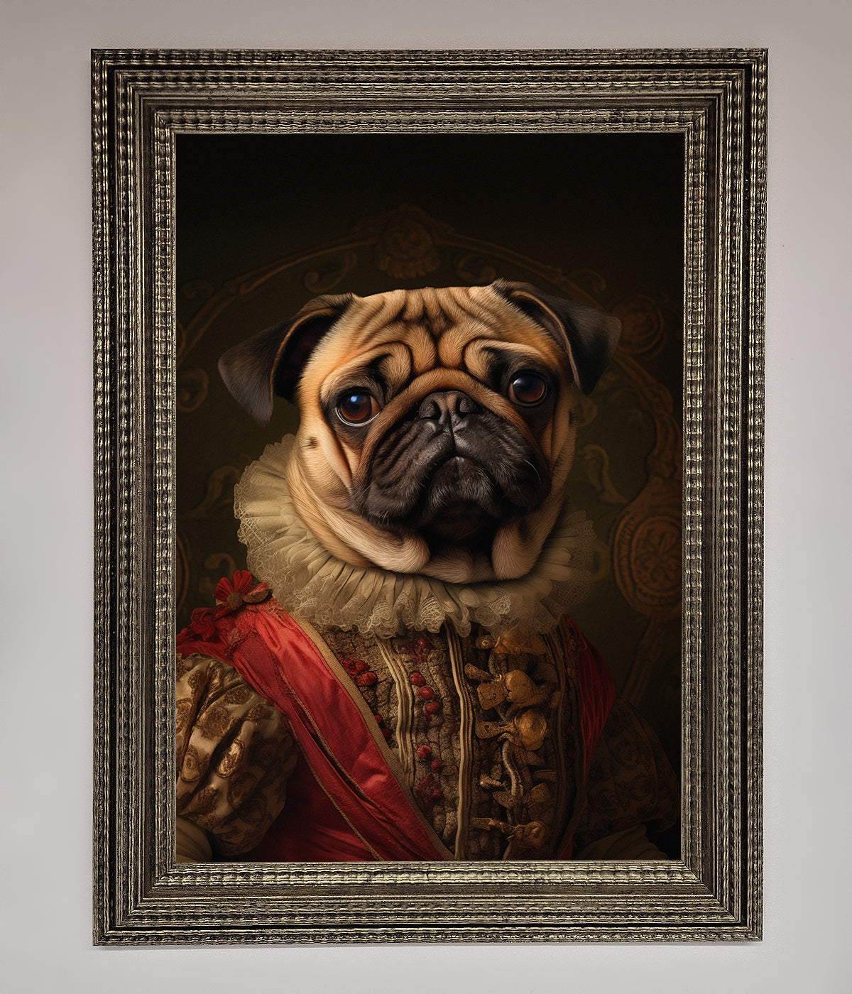 Renaissance Pugs Framed Poster print