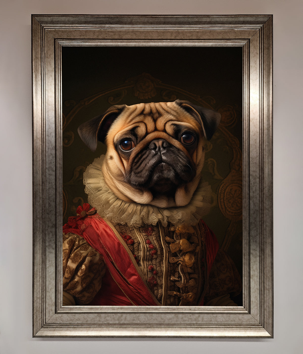 Renaissance Pugs Framed Poster print